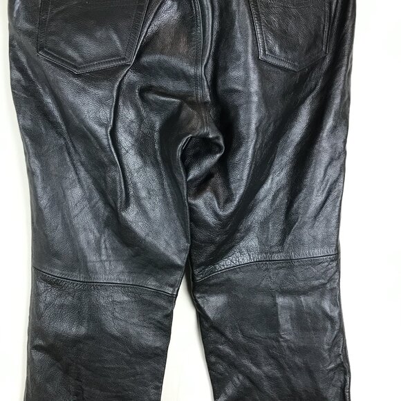 Mens Classic Leather Gear, black leather Pants Size 34 - Picture 6 of 8